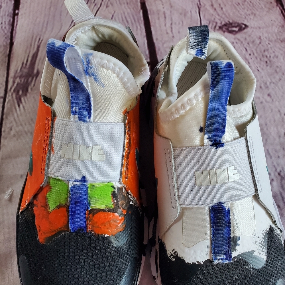 Nike Flex Runner Kids Graffiti Multicolor Size 2.5 Pull-on Low Top New-No-Box - Picture 8 of 11